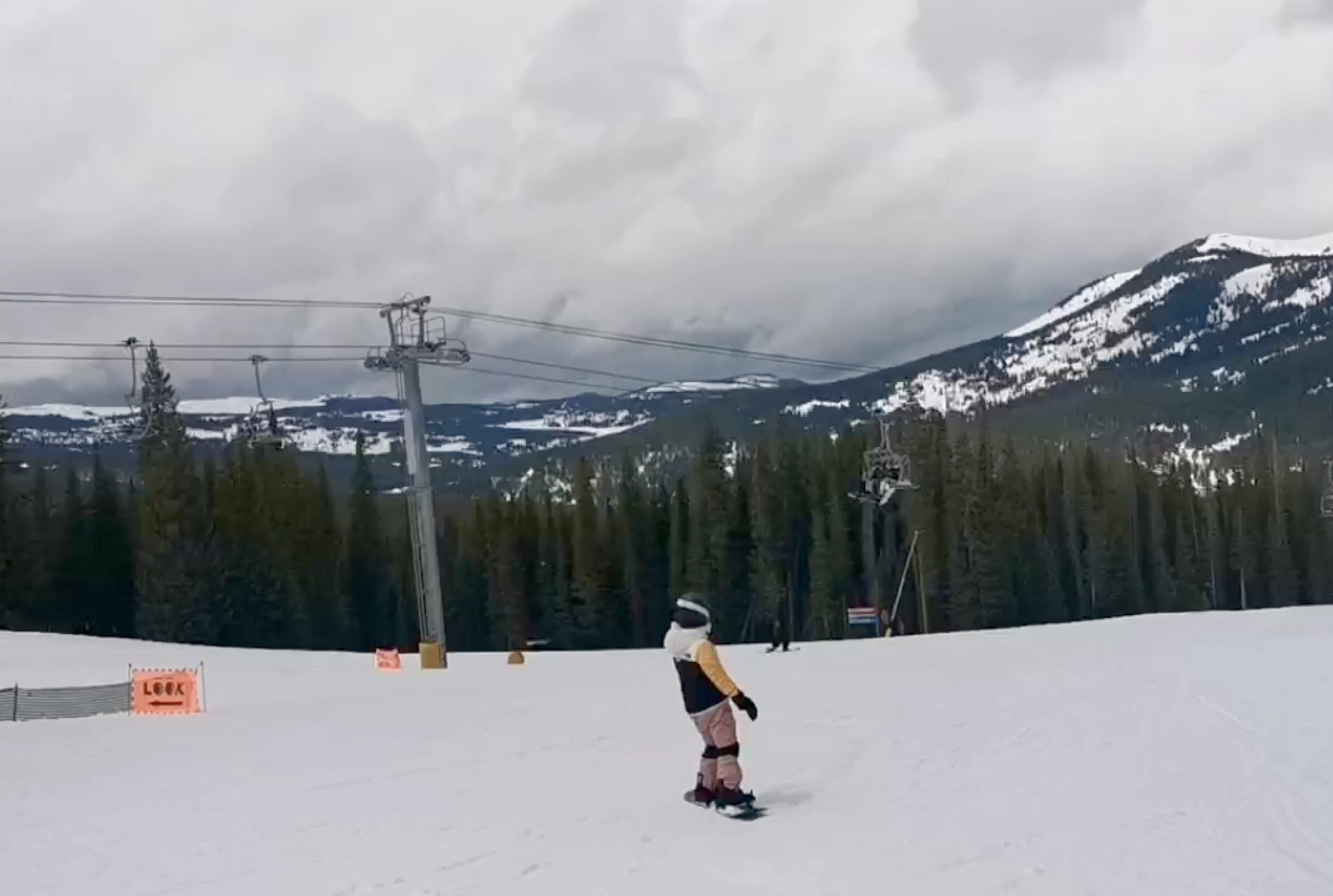 Snowboarding at ski resort